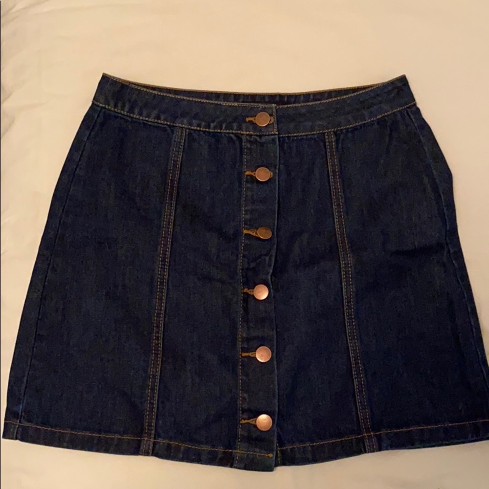 Button up denim skirt